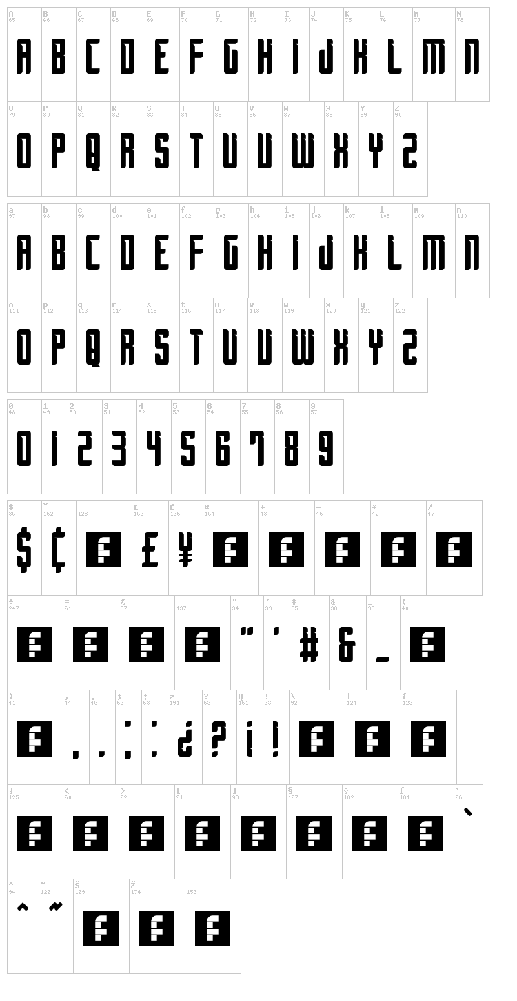 Soccer Jersey font map